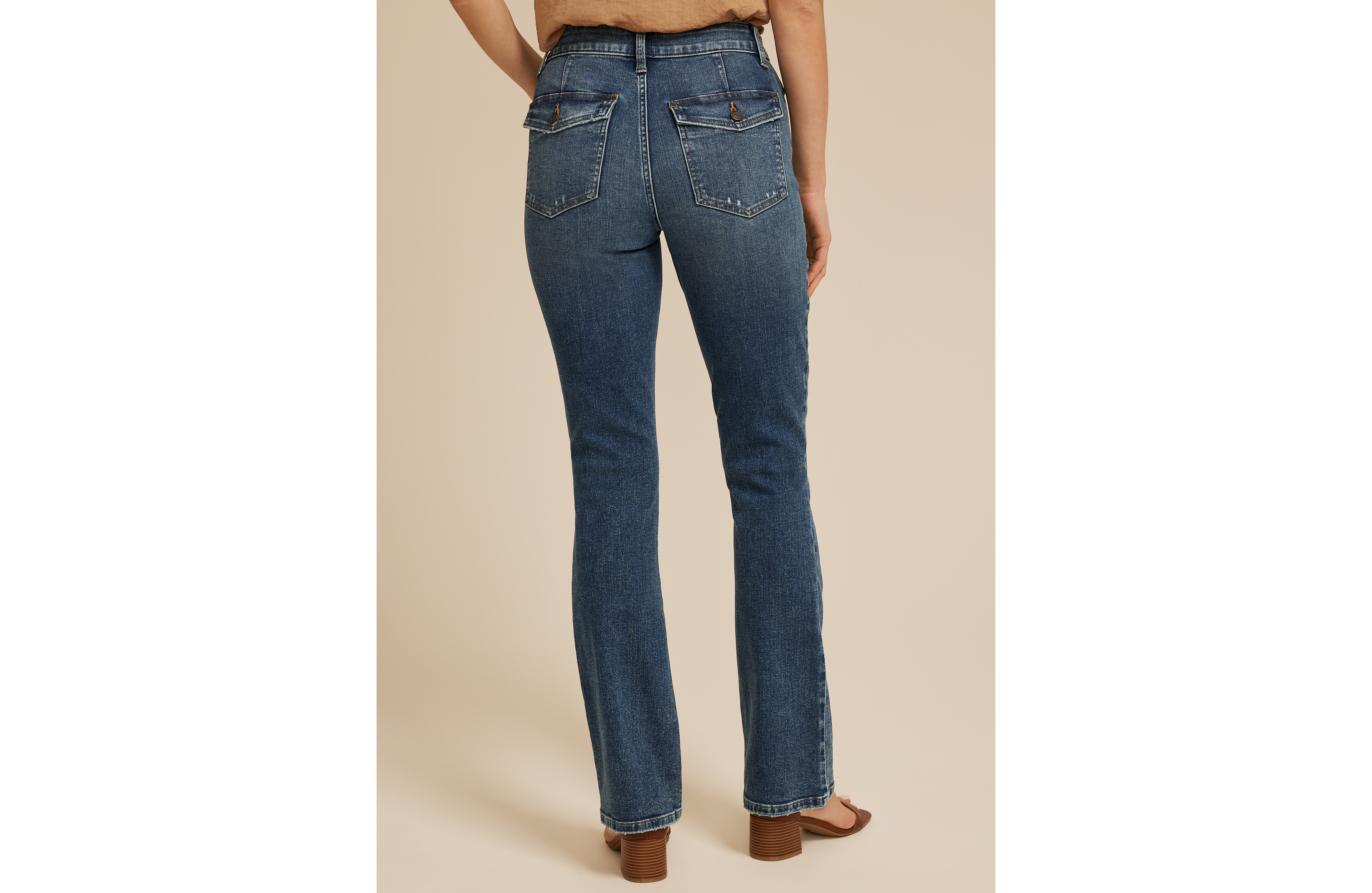 m jeans by maurices™ Dark High Rise Flap Back Pocket Bootcut Jean