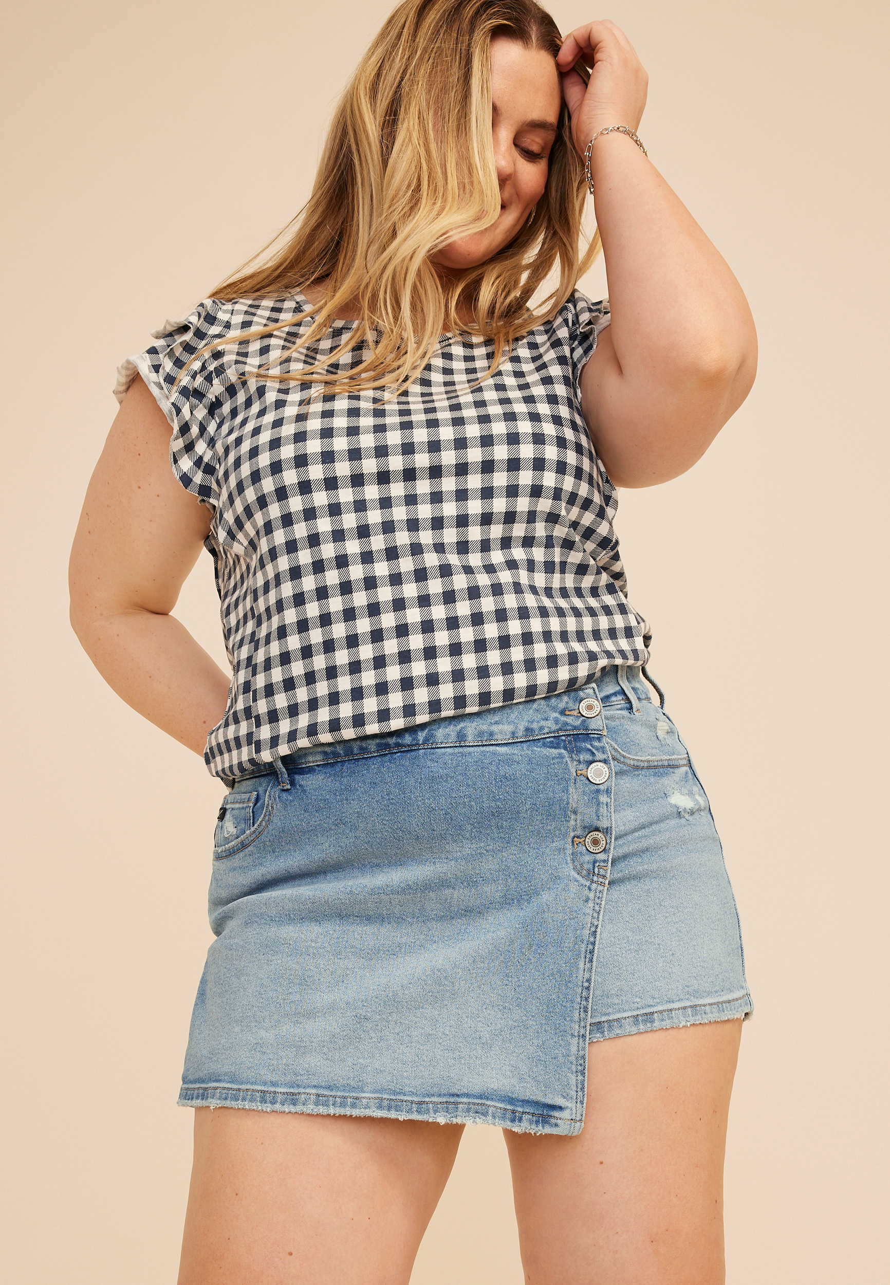 Plus Size KanCan&trade; Mid Rise Skort