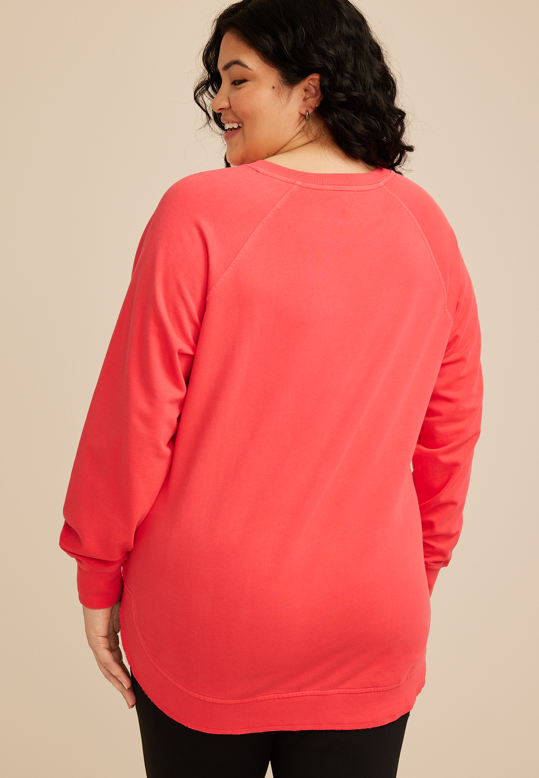 Plus Size Sunhaven Notch Neck Sweatshirt, C1327, large