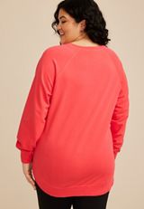 Plus Size Sunhaven Notch Neck Sweatshirt, C1327, small