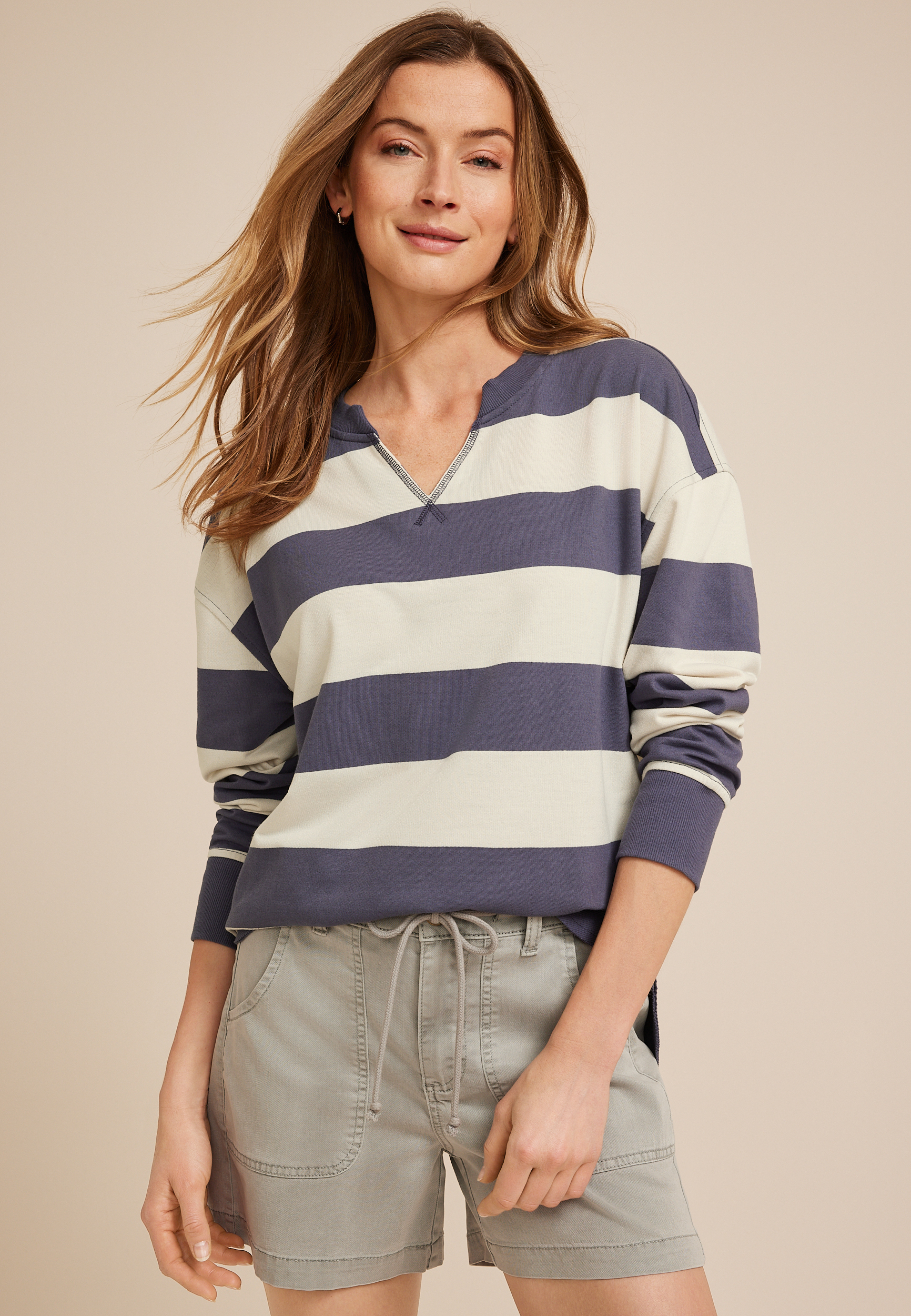 Sunhaven Notch Neck Sweatshirt