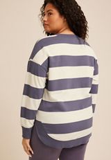 Plus Size Sunhaven Notch Neck Sweatshirt, C1769, small