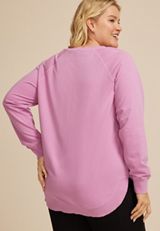 Plus Size Sunhaven Notch Neck Sweatshirt, C3454, small