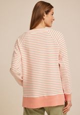 Stripe Lace Up Tunic Sweatshirt, C2441, small