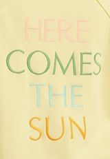 Plus Size Here Comes The Sun Textured V Neck Sweatshirt, C6396, small