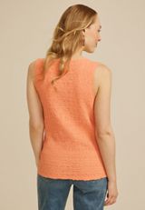 Textured Boat Neck Tank Top, C7913, small
