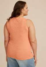 Plus Size Textured Boat Neck Tank Top, C7913, small