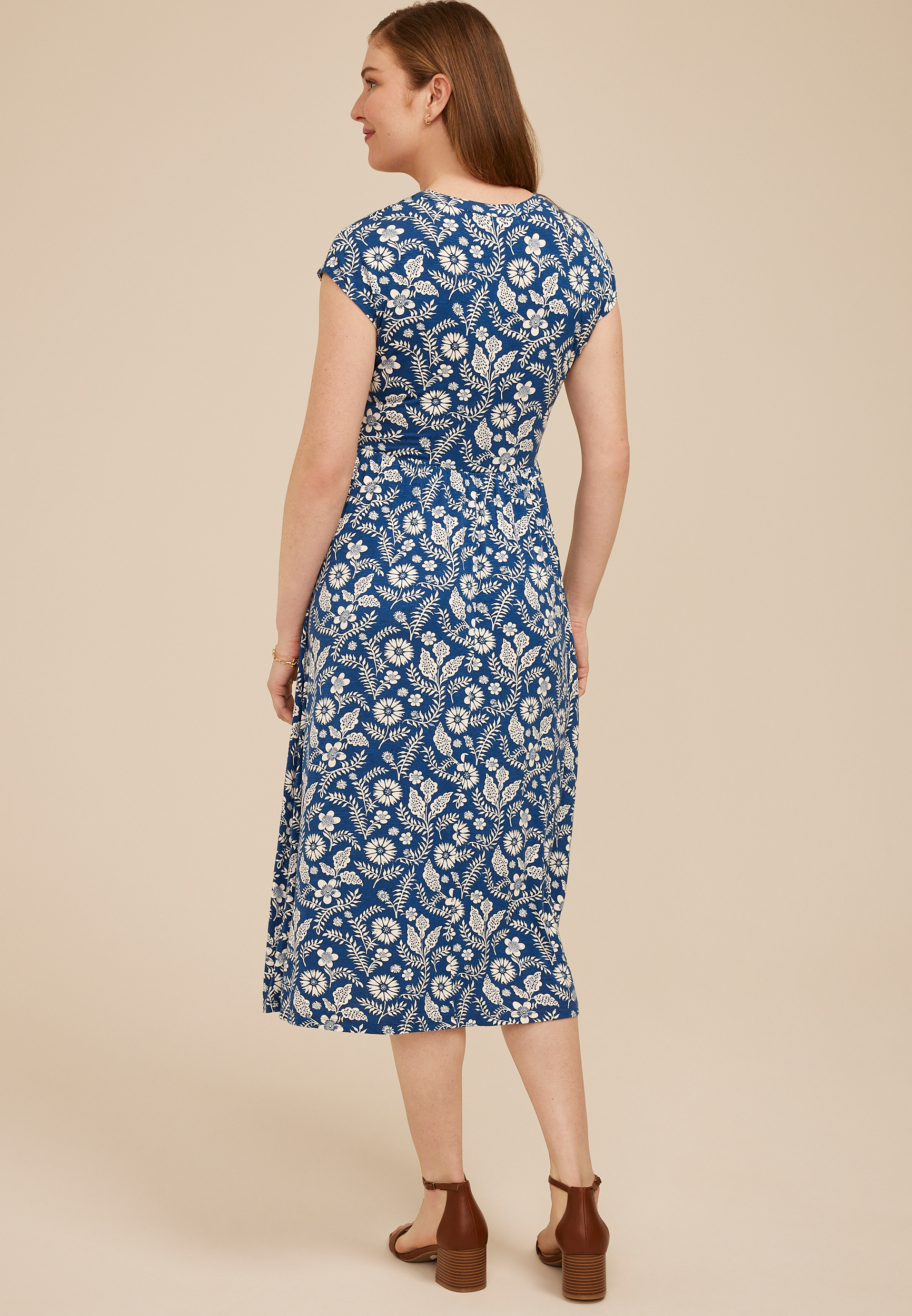 long sleeve dress white Floral Applique Lantern Sleeve Chiffon Formal Dress – Elonnashop
