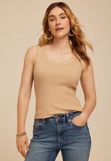 Ribbed Stitch Tank Top, C183, small