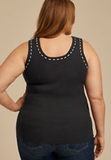 Plus Size Ribbed Stitch Tank Top, C9764, small