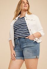 Plus Size KanCan&trade; High Rise Porkchop Pocket Roll Hem 5in Short, C3337, small