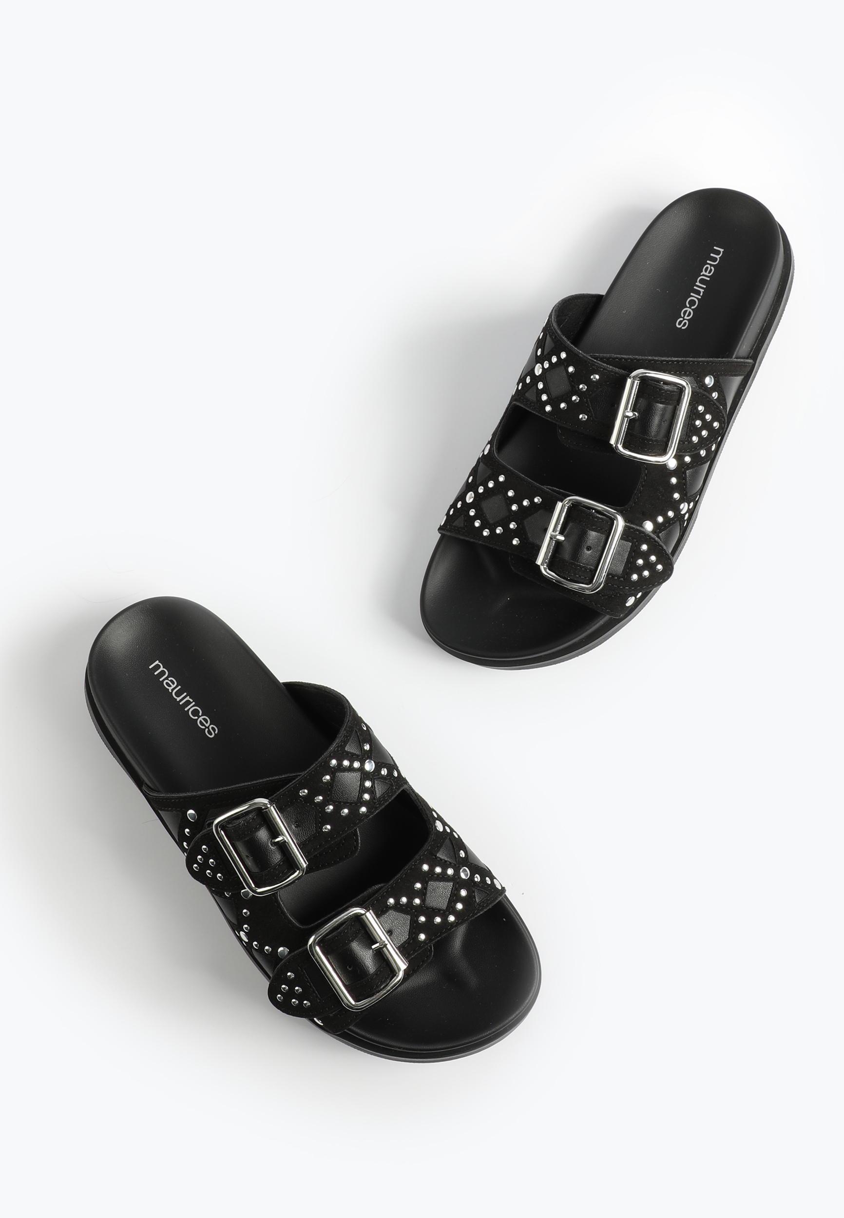 SuperCush Studded Two Band Footbed Sandal, C106, large