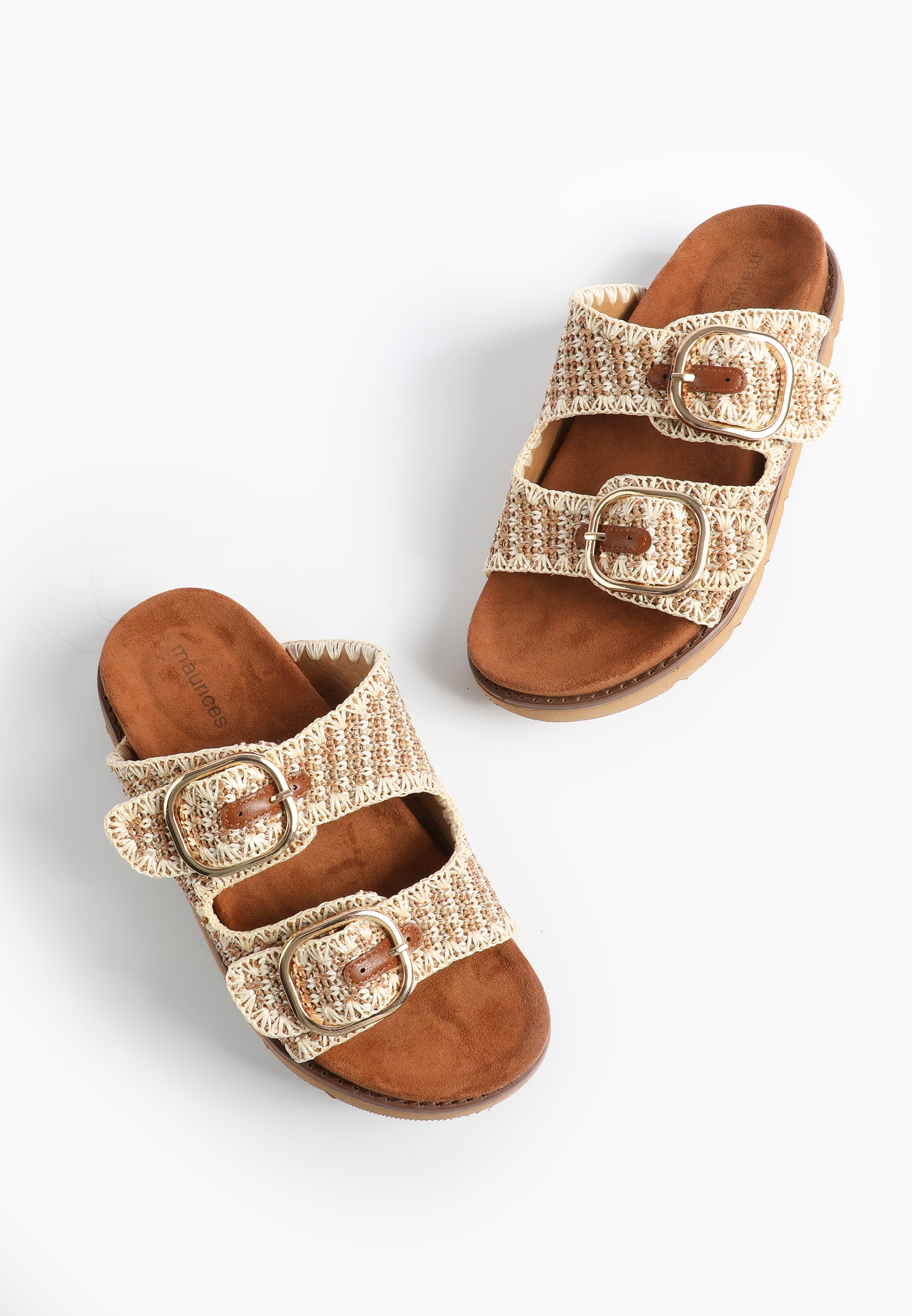 SuperCush Raffia Two Band Footbed Sandal, C115, large