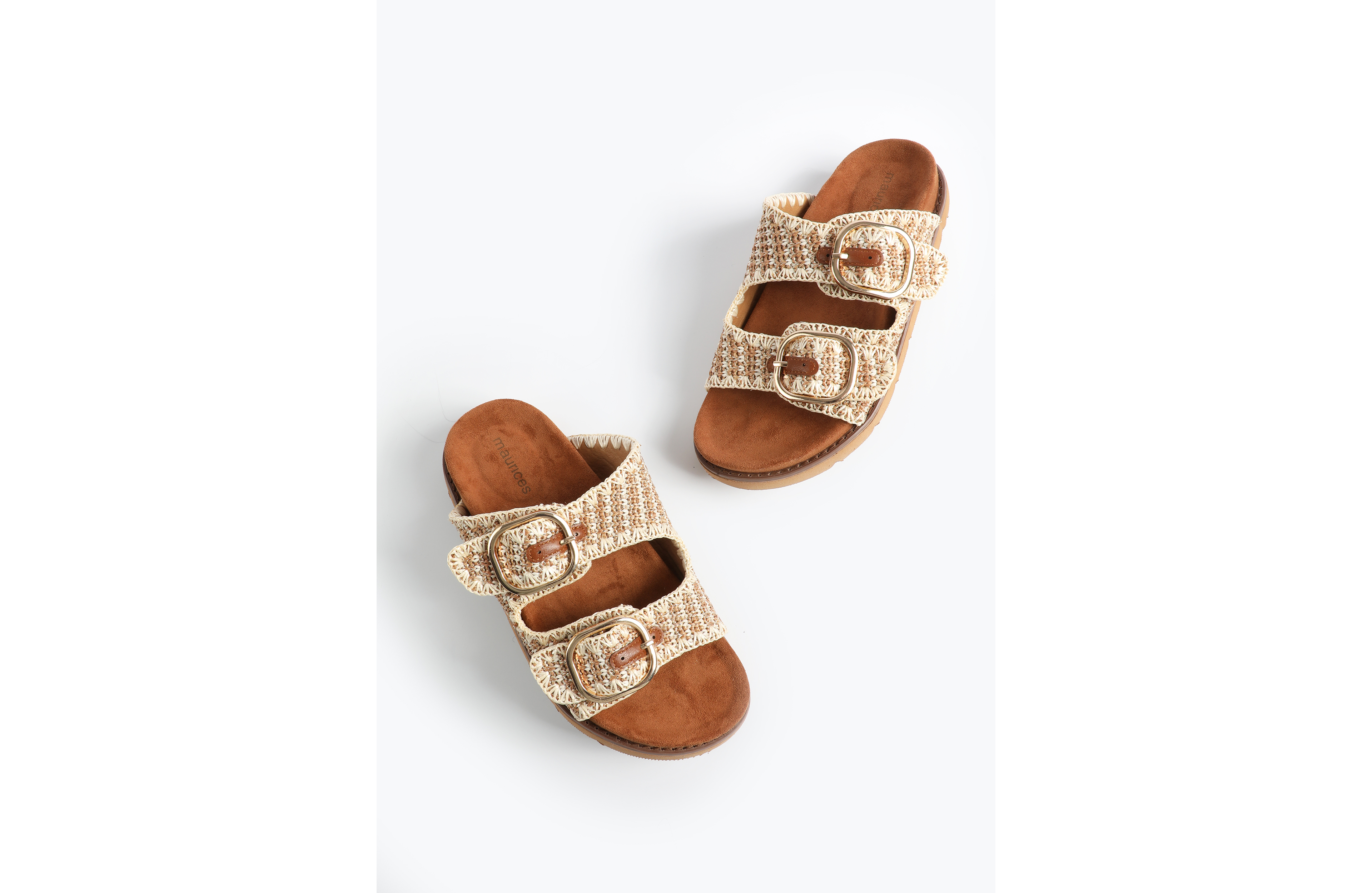 SuperCush Raffia Two Band Footbed Sandal