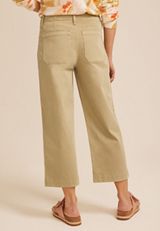 Stretch Twill High Rise Cropped Wide Leg Pant, C155, small