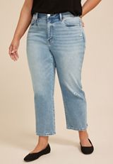 Plus Size Flying Monkey&trade; High Rise Ripped Hem Ankle Straight Jean, C2806, small