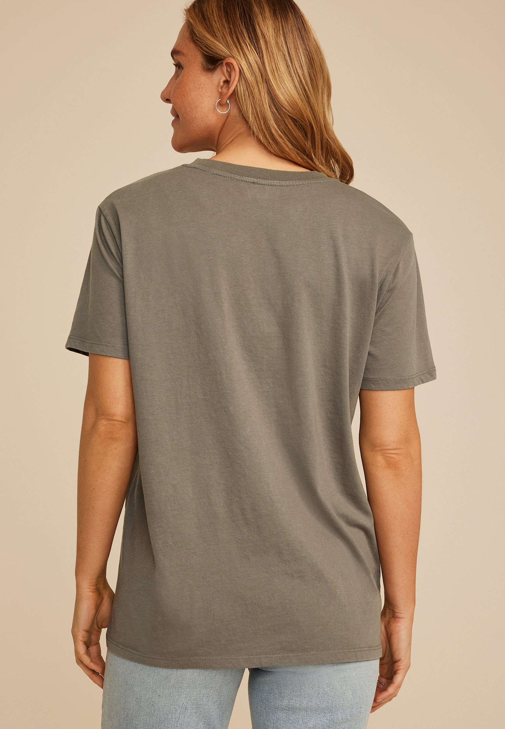 Faith Can Move Mountains Oversized Fit Graphic Tee, GRAY, large