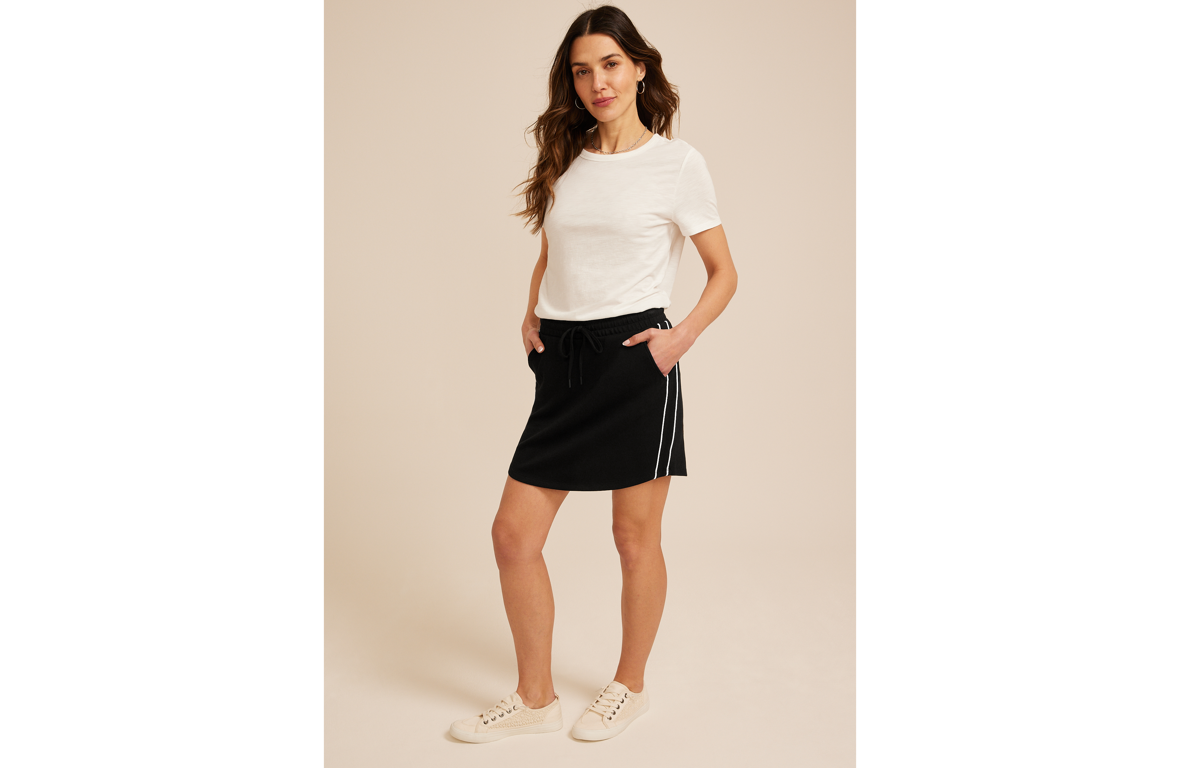 Cloud Scuba Knit Piping High Rise Skort