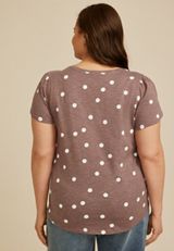 Plus Size 24/7 Holland Polka Dot Scoop Tee, C9867, small