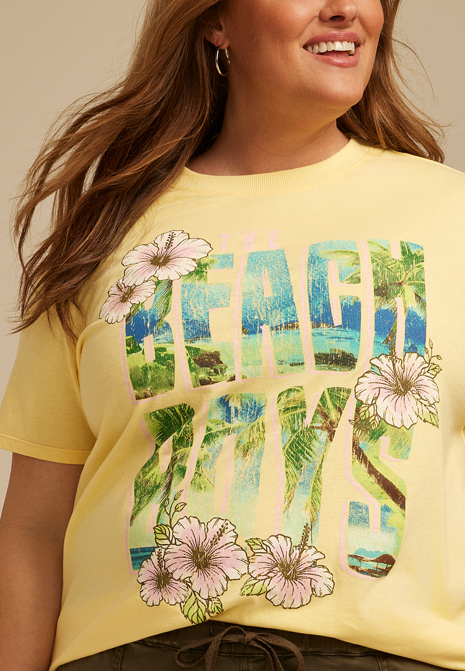 Plus Size Beach Boys Oversized Fit Graphic Tee, C5448, large