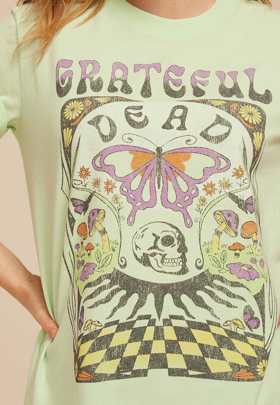 Grateful Dead Oversized Fit Graphic Tee, MINT, large