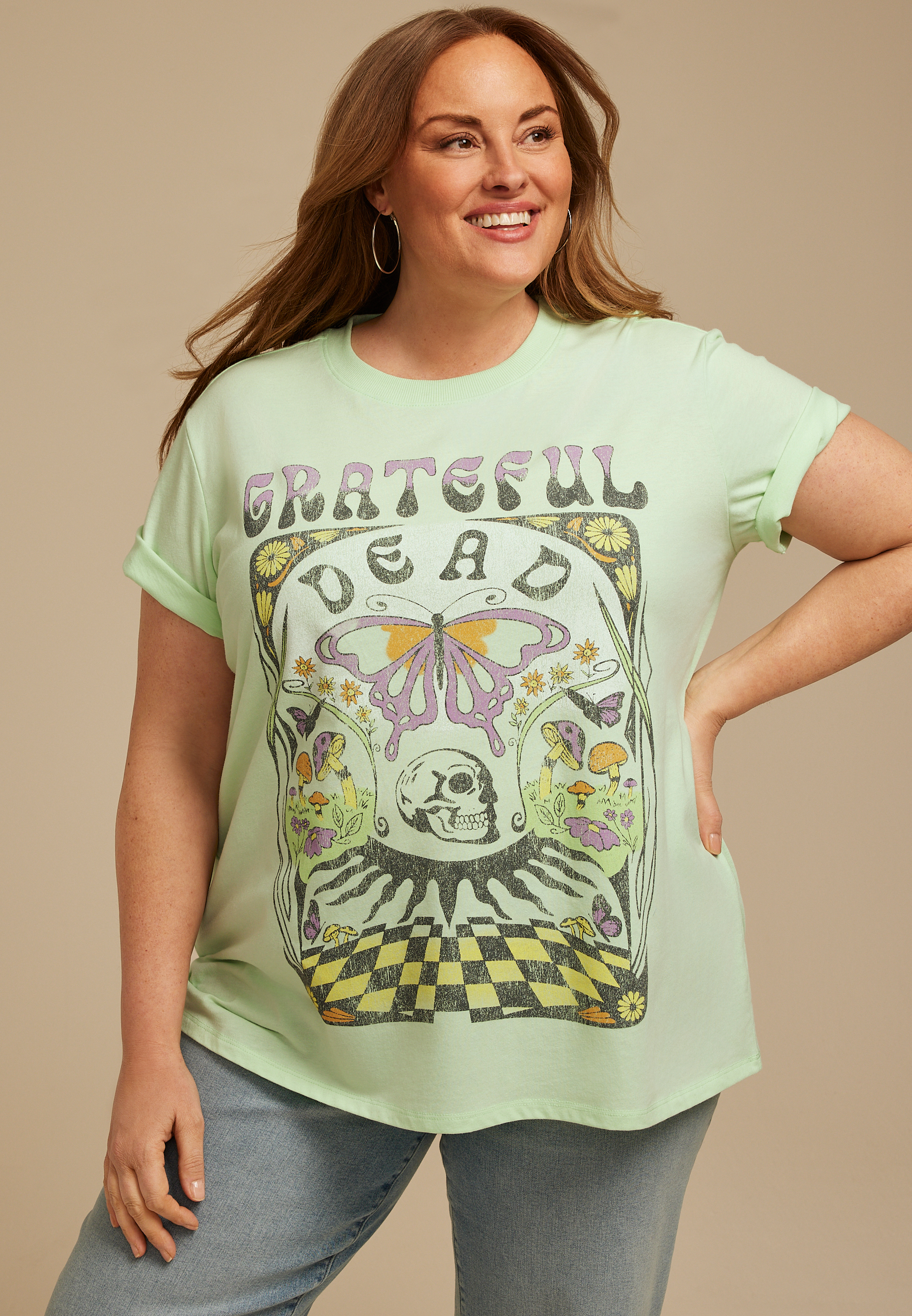 Plus Size Grateful Dead Oversized Fit Graphic Tee
