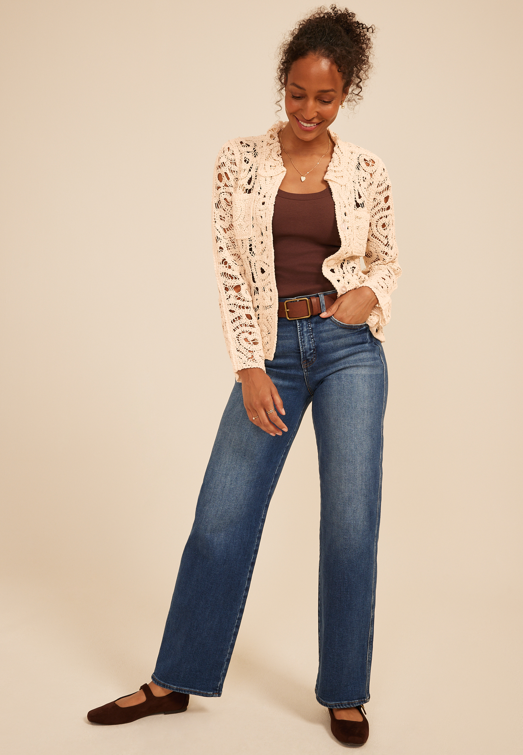 Crochet Lace Shacket, C254, large