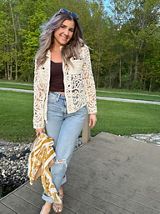 Crochet Lace Shacket, C254, small