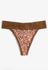 Simply Comfy Cotton Floral Print Thong Panty, C4072, small
