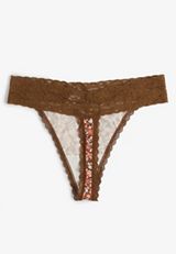 Simply Comfy Cotton Floral Print Thong Panty, C4072, small