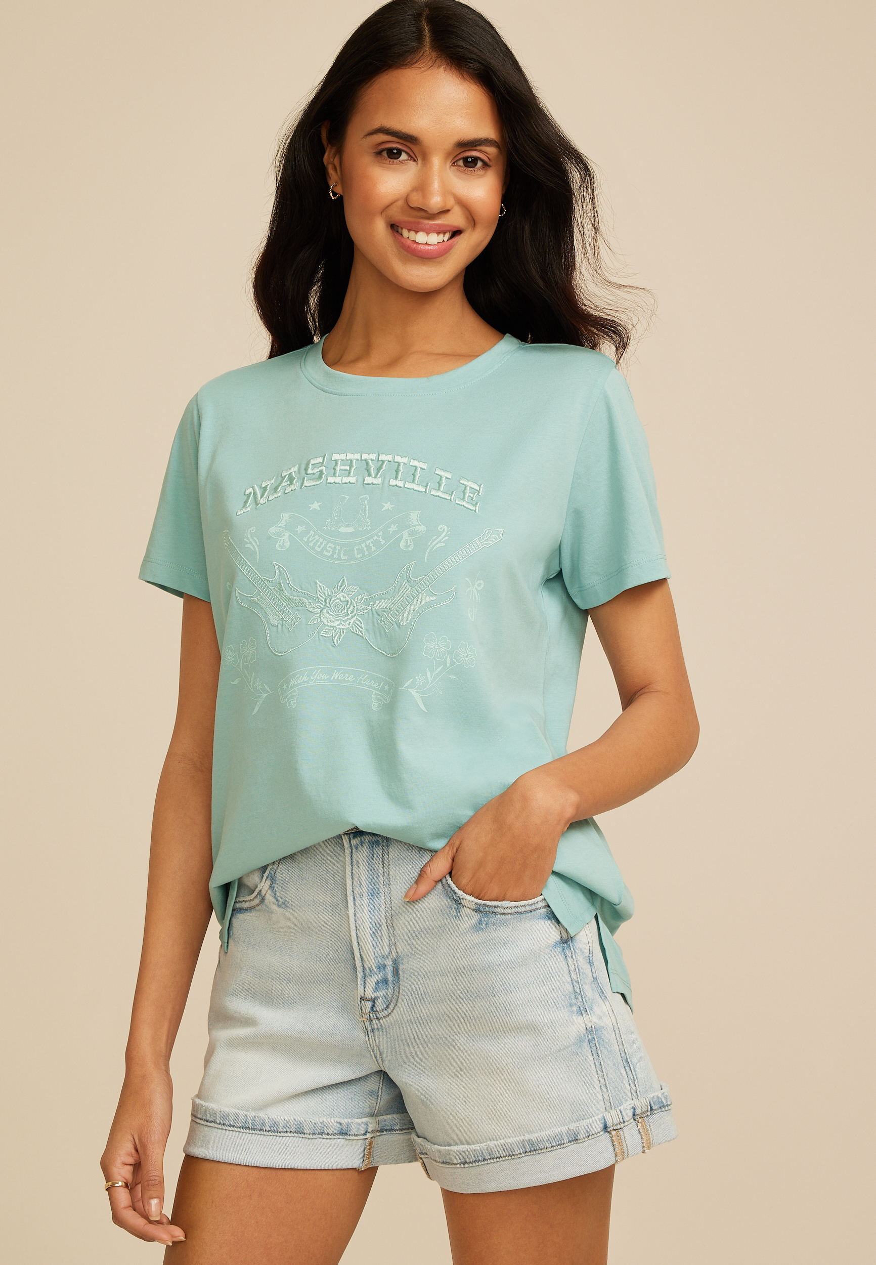 Nashville Embroidered Classic Fit Graphic Tee