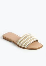 SuperCush Metallic Woven Strap Flat Sandal, C5967, small