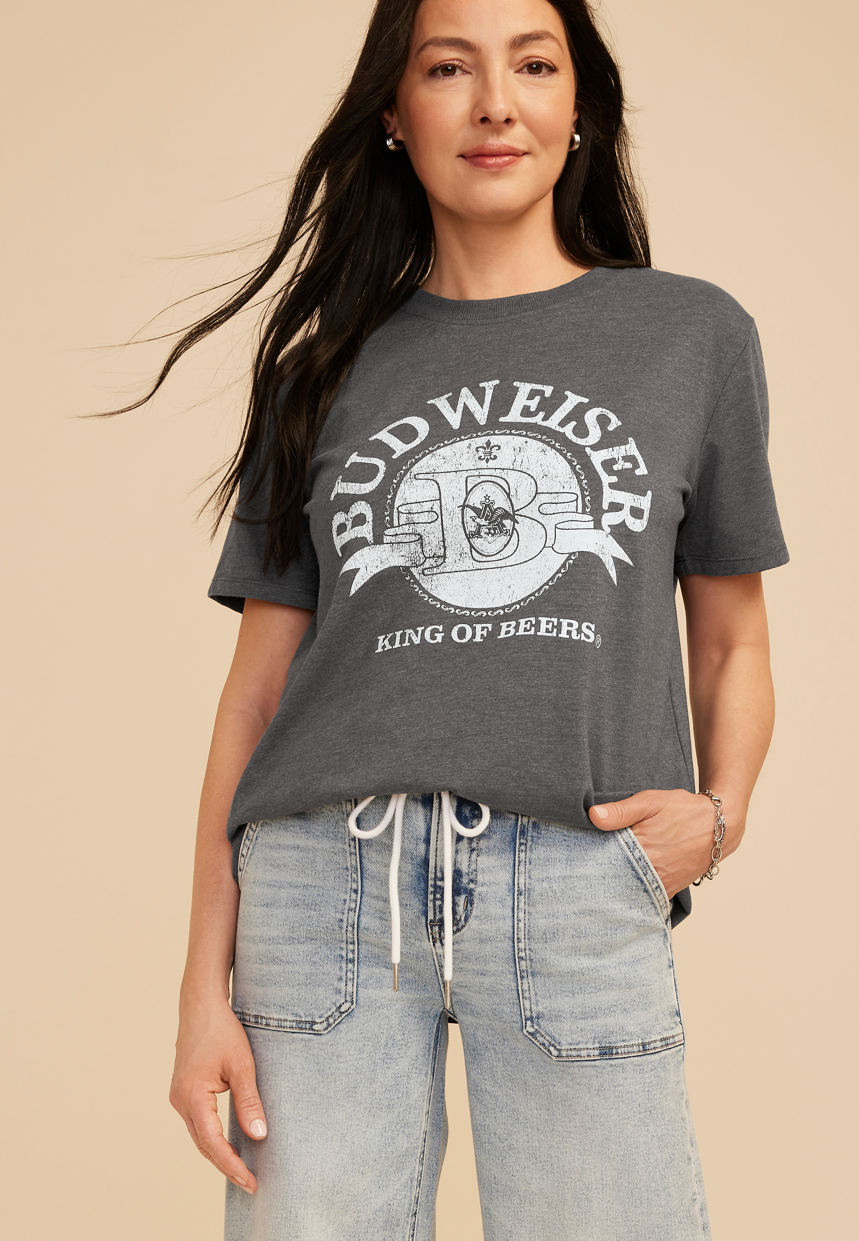 Budweiser Oversized Fit Graphic Tee, C106, large