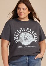 Plus Size Budweiser Oversized Fit Graphic Tee, C106, small