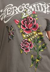 Plus Size Aerosmith Oversized Fit Graphic Tee, PEWTER, small