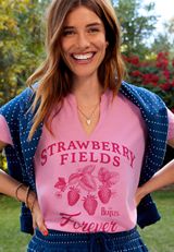 Beatles Strawberry Fields Classic Fit Graphic Tee, C6414, small