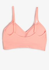 True Stretch Ribbed Seamless V Neck Bralette, LUCENT MELON, small