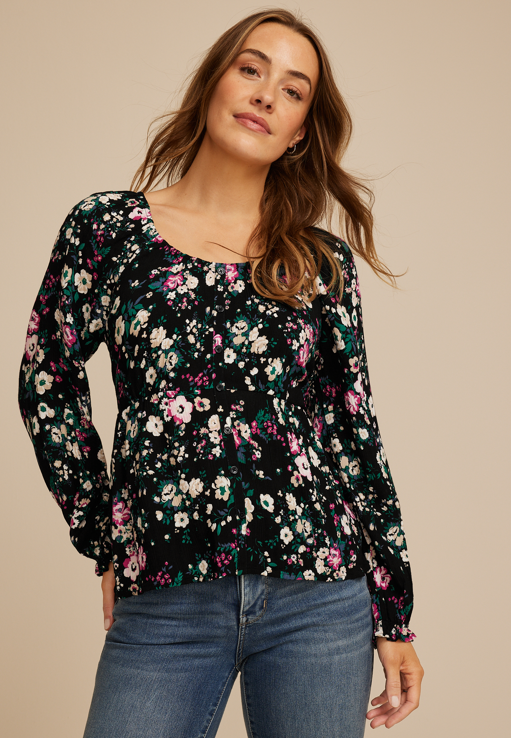 Floral Babydoll Blouse
