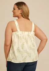 Plus Size Floral Square Neck Tank Top, C1524, small