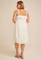 Plus Size Bare Eyelet Midi Dress, C9298, small