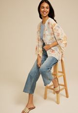 Floral Chiffon Kimono, C1524, small
