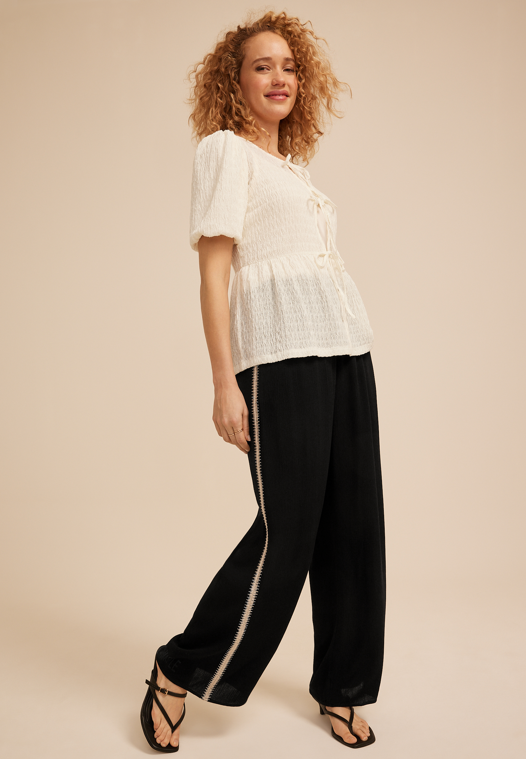 Whipstitch Palazzo High Rise Pant