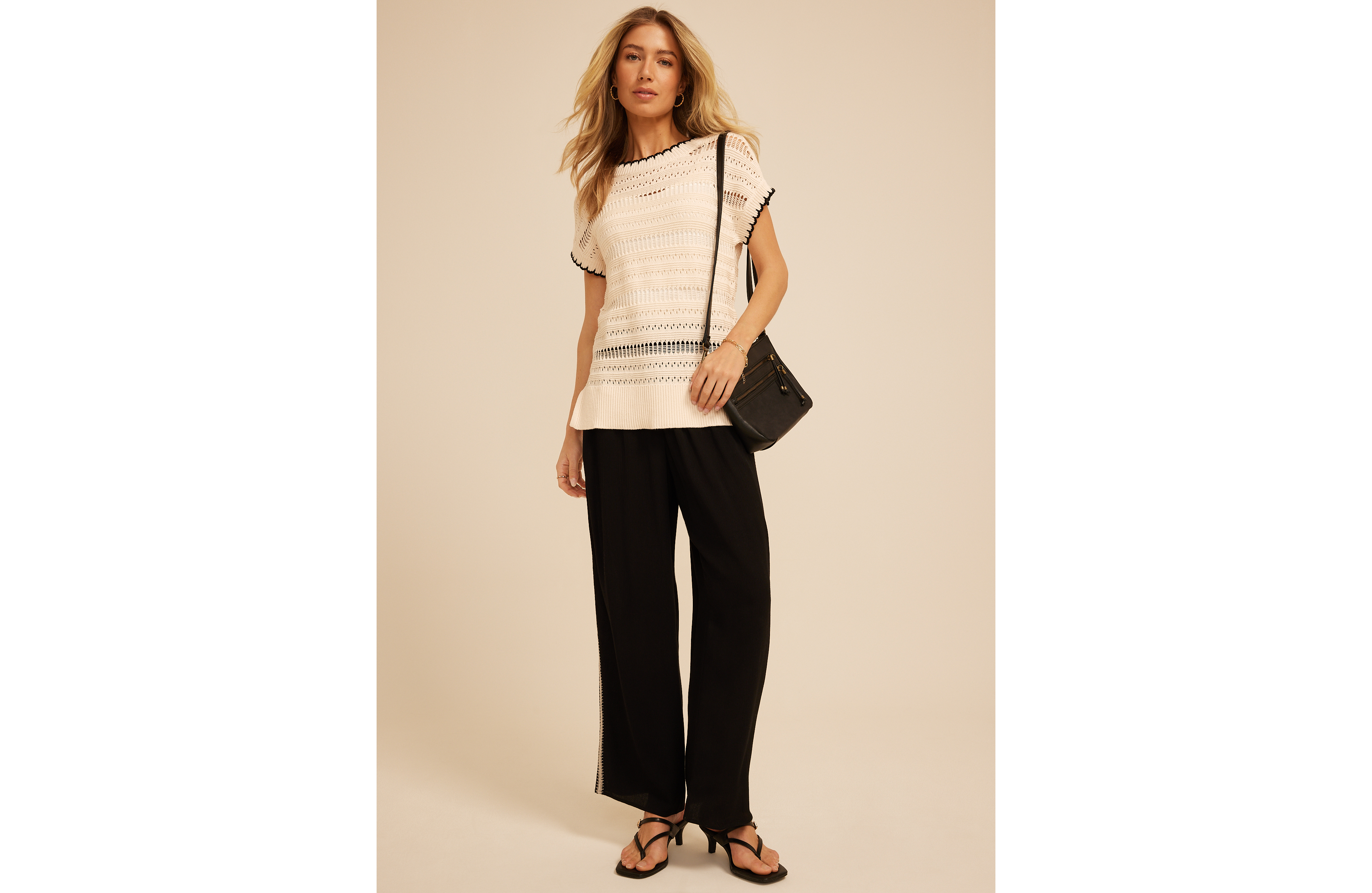 Whip Stitch Short Sleeve Sweater