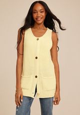 Sweater Button Front Vest, C4931, small