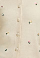 Floral Embroidered Button Front Cardigan, C5249, small