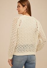 Open Knit Chunky Sweater, C8232, small
