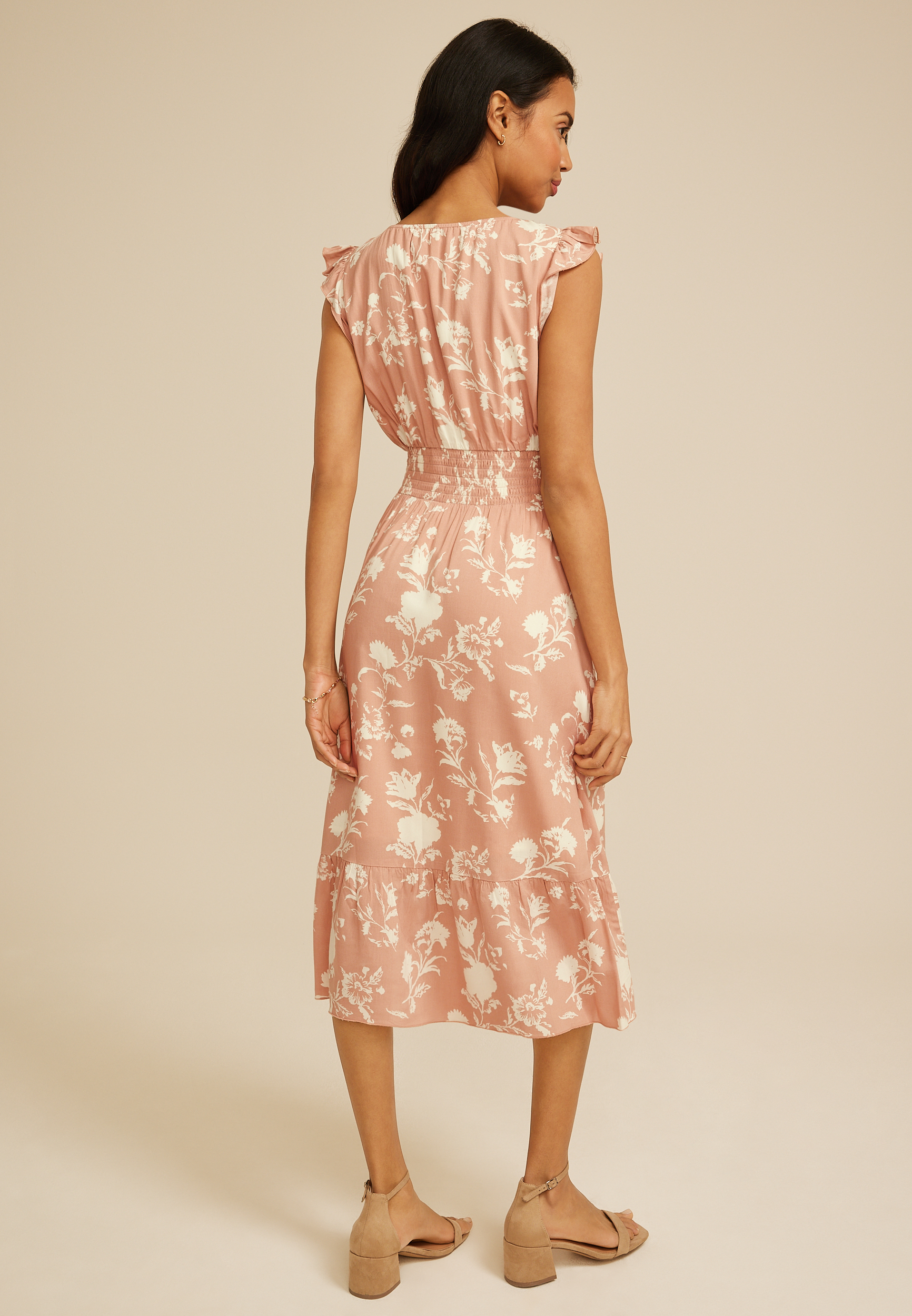 lucinda twist back midi dress champagne Lucinda V-Neck Twist Back Midi Dress Yellow