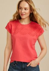 Eyelet Dolman Short Sleeve Top, C2011, small