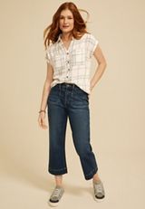m jeans by maurices&trade; High Rise Patch Pocket Wide Leg Cropped Jean, C258, small