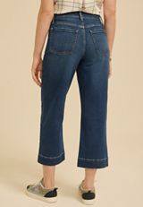 m jeans by maurices&trade; High Rise Patch Pocket Wide Leg Cropped Jean, C258, small